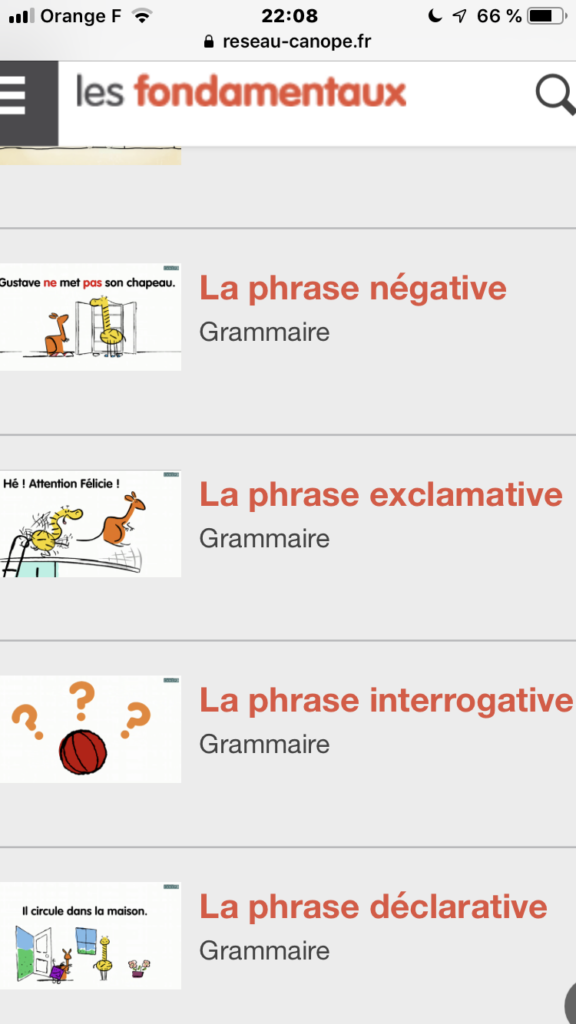 Les types de phrases - L'École de Léran